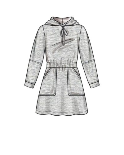 Kjole med hætte - str. 3-8 år (kun til jersey/strikstof) 9 Kjole med hætte - str. 3-8 år (kun til jersey/strikstof)