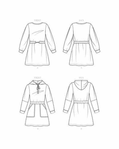 Kjole med hætte - str. 3-8 år (kun til jersey/strikstof) 10 Kjole med hætte - str. 3-8 år (kun til jersey/strikstof)