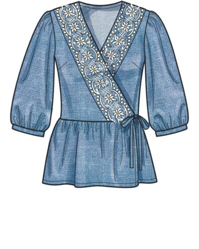 Slå-om bluse med skørt - str. 32-44 11 Slå-om bluse med skørt - str. 32-44