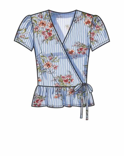 Slå-om bluse med skørt - str. 32-44 12 Slå-om bluse med skørt - str. 32-44