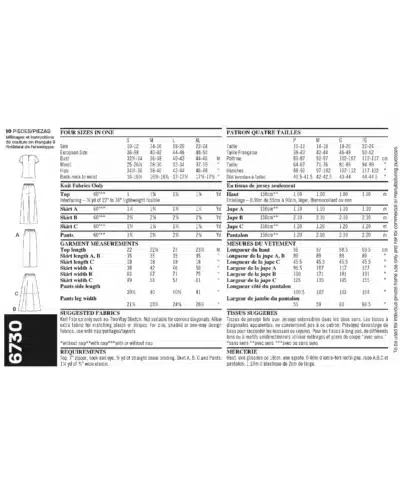 Nederdel, bukser og bluse - str. S-XL (kun til jersey/strikstof) 9 Nederdel, bukser og bluse - str. S-XL (kun til jersey/strikstof)