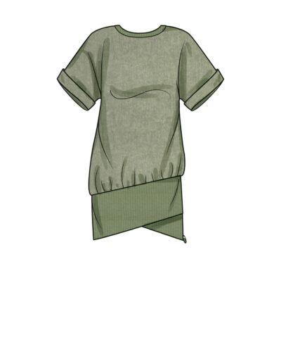 Kort kjole og snyde krave - str. 32-44 (kun til jersey/strikstof)