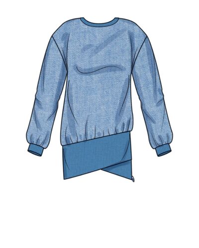 Kort kjole og snyde krave - str. 32-44 (kun til jersey/strikstof)