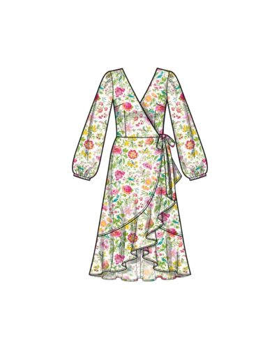 Slå-om kjole - str. 36-48