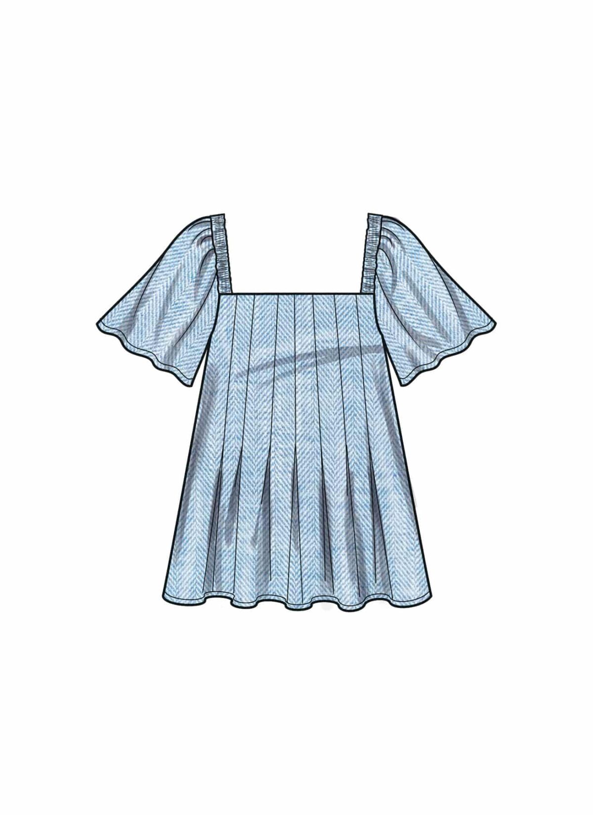 Bluse med pufærmer og læg - str. 34-44 - Image 5