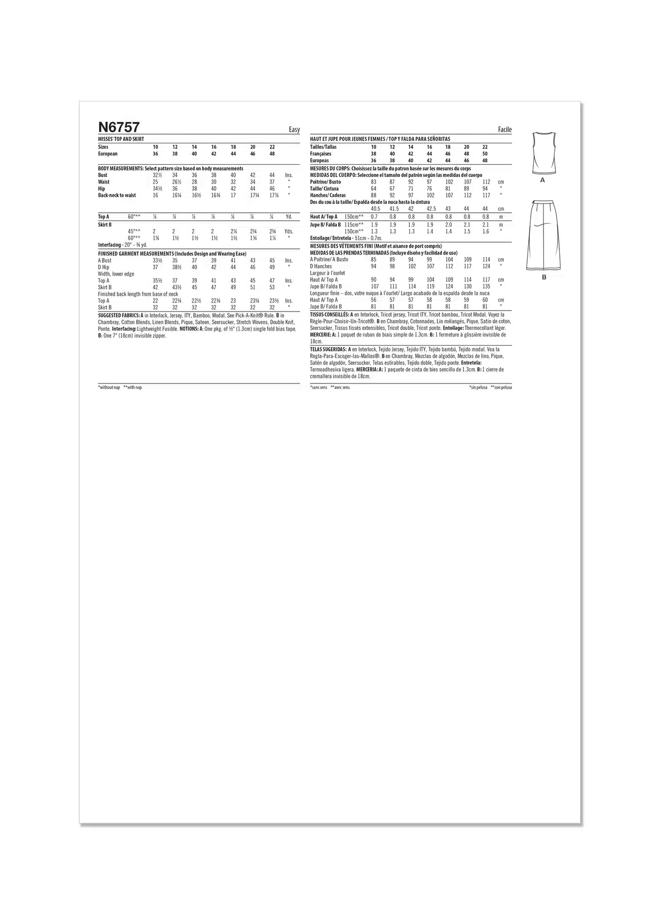 Nederdel med slids og top - str. 36-48 9 Nederdel med slids og top - str. 36-48 - Billede 7