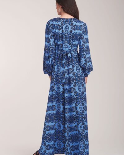 Maxi kjole, kort og langt ærme - str. 34-44