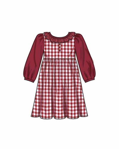 Kjole flæsekrave - str. 3-8 år