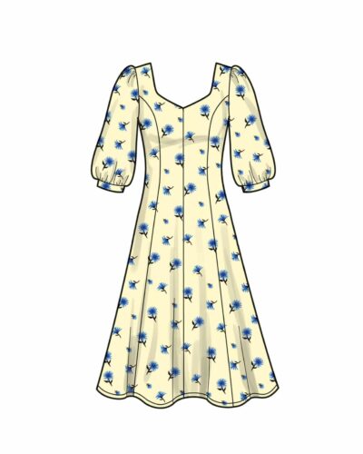Kjole med prinsessesnit - str. 36-44