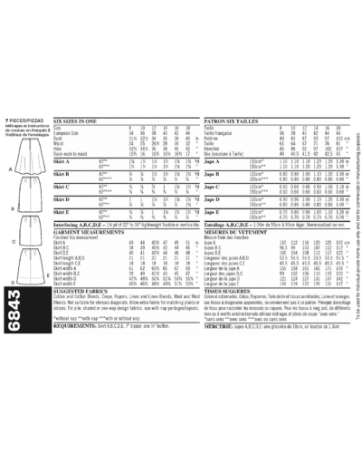 Nederdel i 5 varianter - str. 34-44