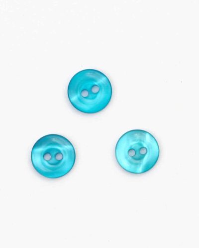 2 huls, blank turkis - 13 mm