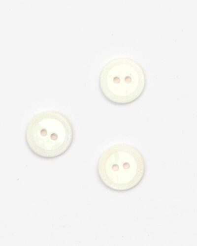 2 huls, hvid m. offwhite kant - Perlemor 14 mm