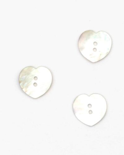 2 huls, lyst hjerte - Perlemor 18 mm