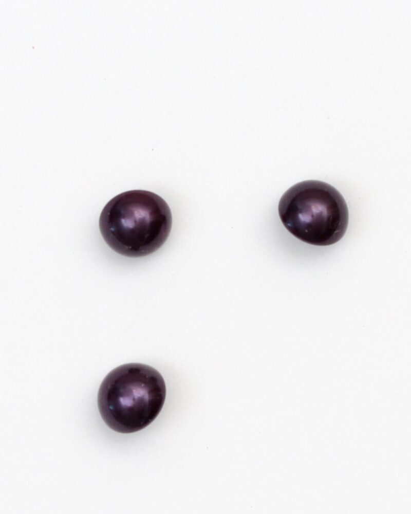 Øjeknap, halvrund aubergine - 12 mm