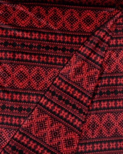 Rødt mønster på sort - Microfleece 9 Rødt mønster på sort - Microfleece