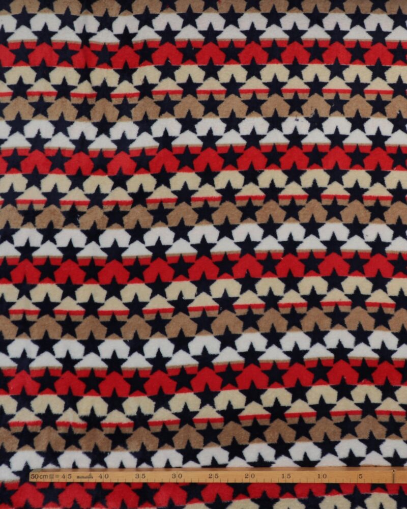 Mørkeblå stjerner på striber - Microfleece - Image 2