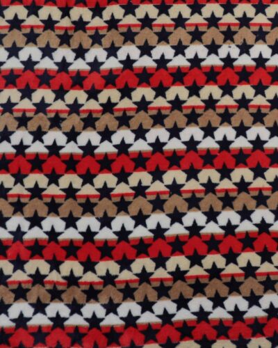 Mørkeblå stjerner på striber - Microfleece