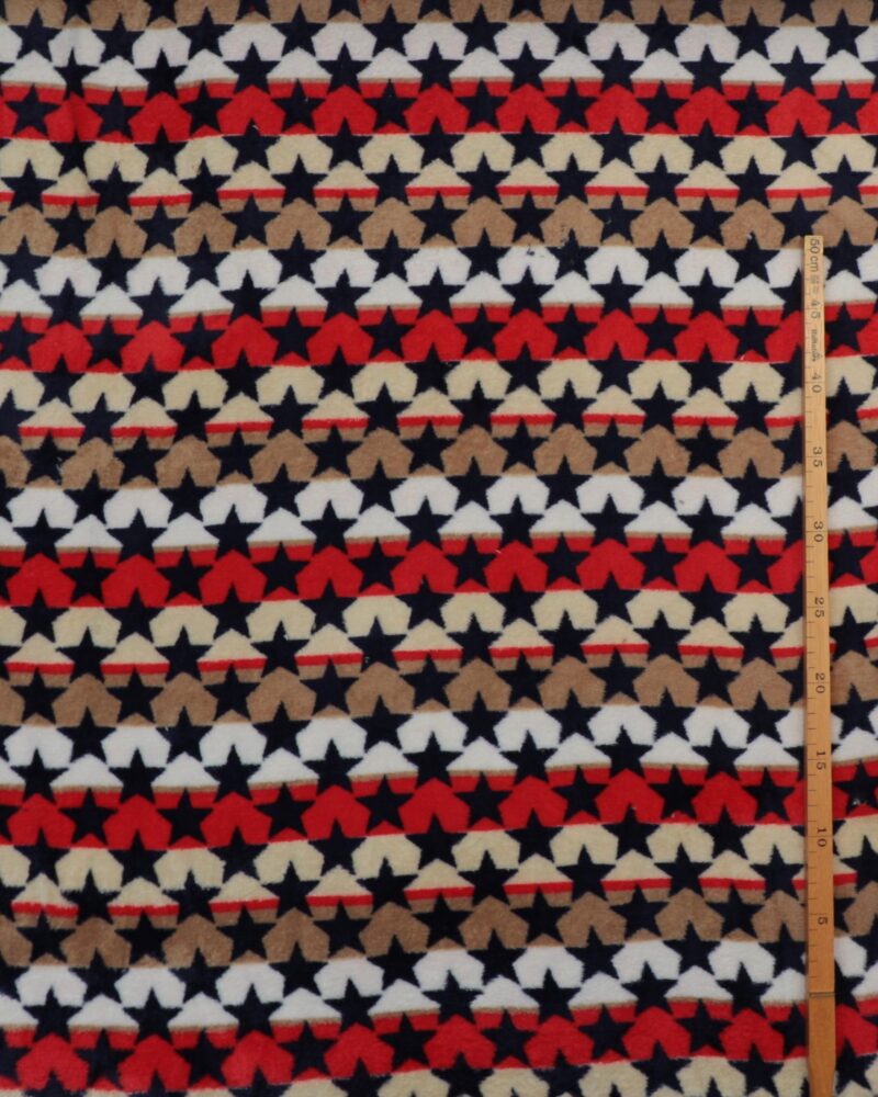 Mørkeblå stjerner på striber - Microfleece - Image 3