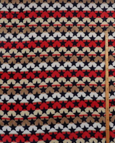 Mørkeblå stjerner på striber - Microfleece 8 Mørkeblå stjerner på striber - Microfleece