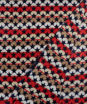 Mørkeblå stjerner på striber - Microfleece