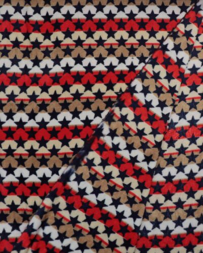 Mørkeblå stjerner på striber - Microfleece 9 Mørkeblå stjerner på striber - Microfleece
