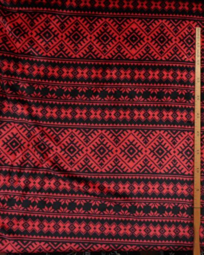 Rødt mønster på sort - Microfleece 8 Rødt mønster på sort - Microfleece