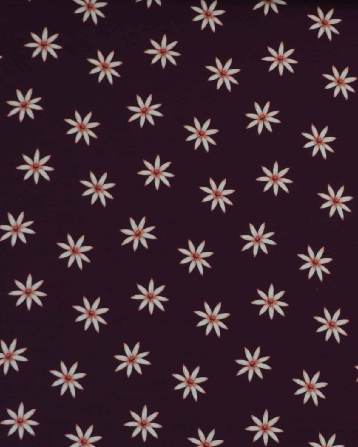 Blomst på aubergine - French Terry