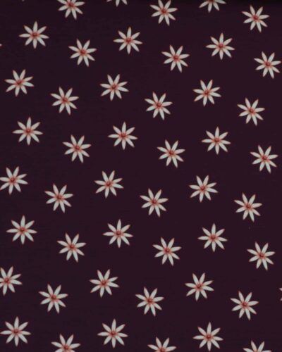 Blomst på aubergine - French Terry