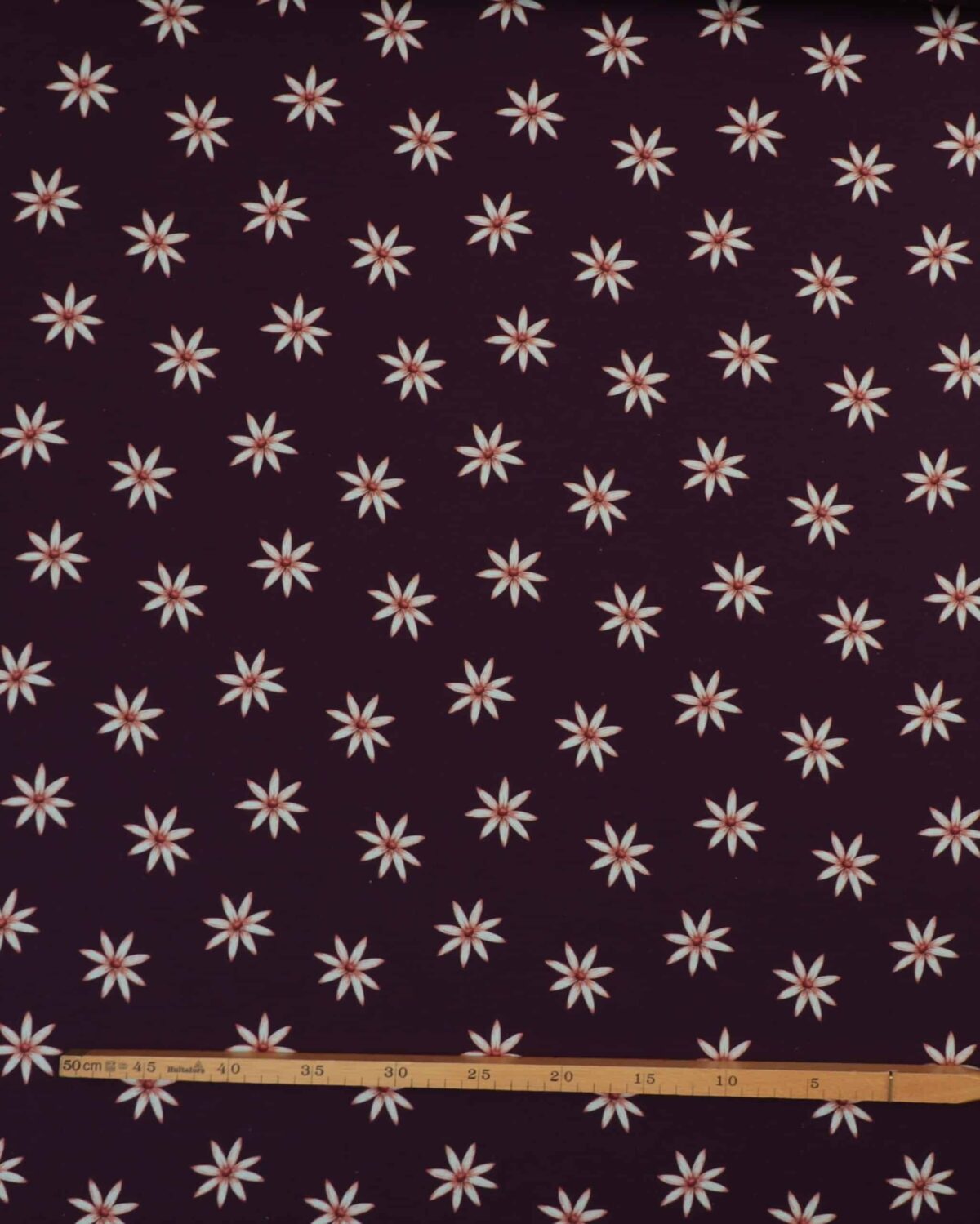 Blomst på aubergine - French Terry - Billede 2