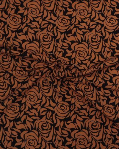 Bengalin - Nougatbrune blomster på sort 7 Bengalin - Nougatbrune blomster på sort