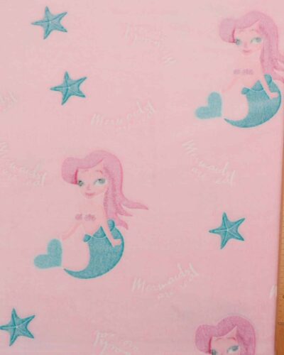 Havfruer på lyserød (glow in the dark) - Microfleece