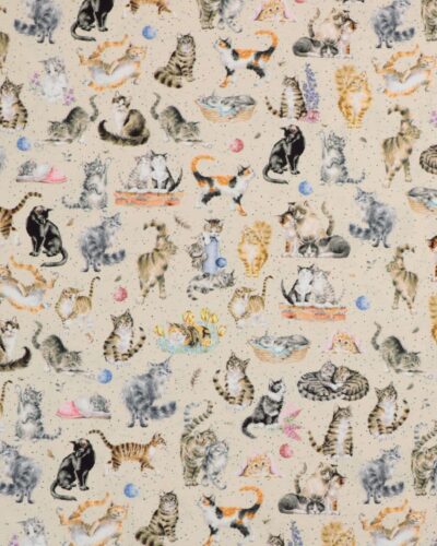 Katte på lys beige - Patchwork