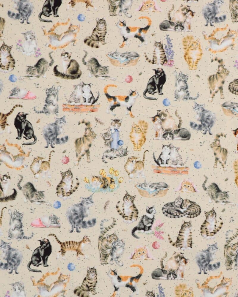 Katte på lys beige - Patchwork