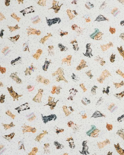 Små hunde på offwhite - Patchwork