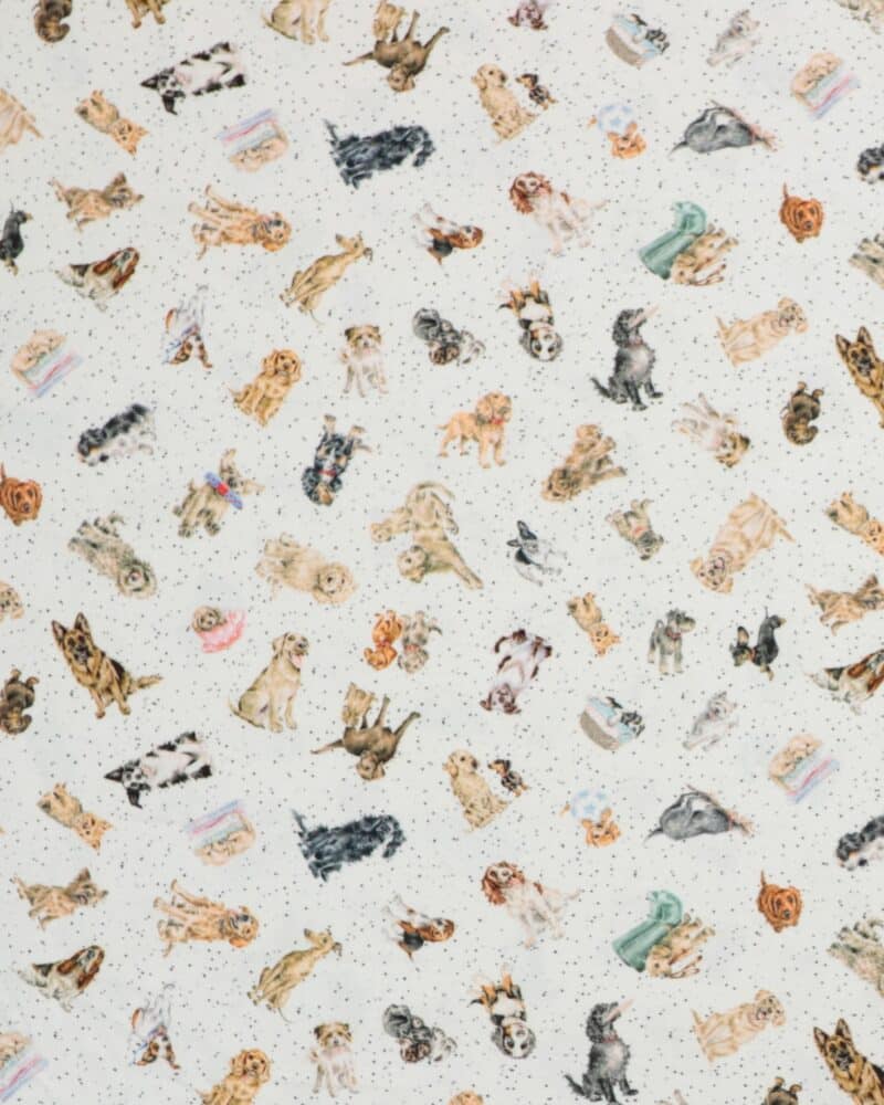 Små hunde på offwhite - Patchwork