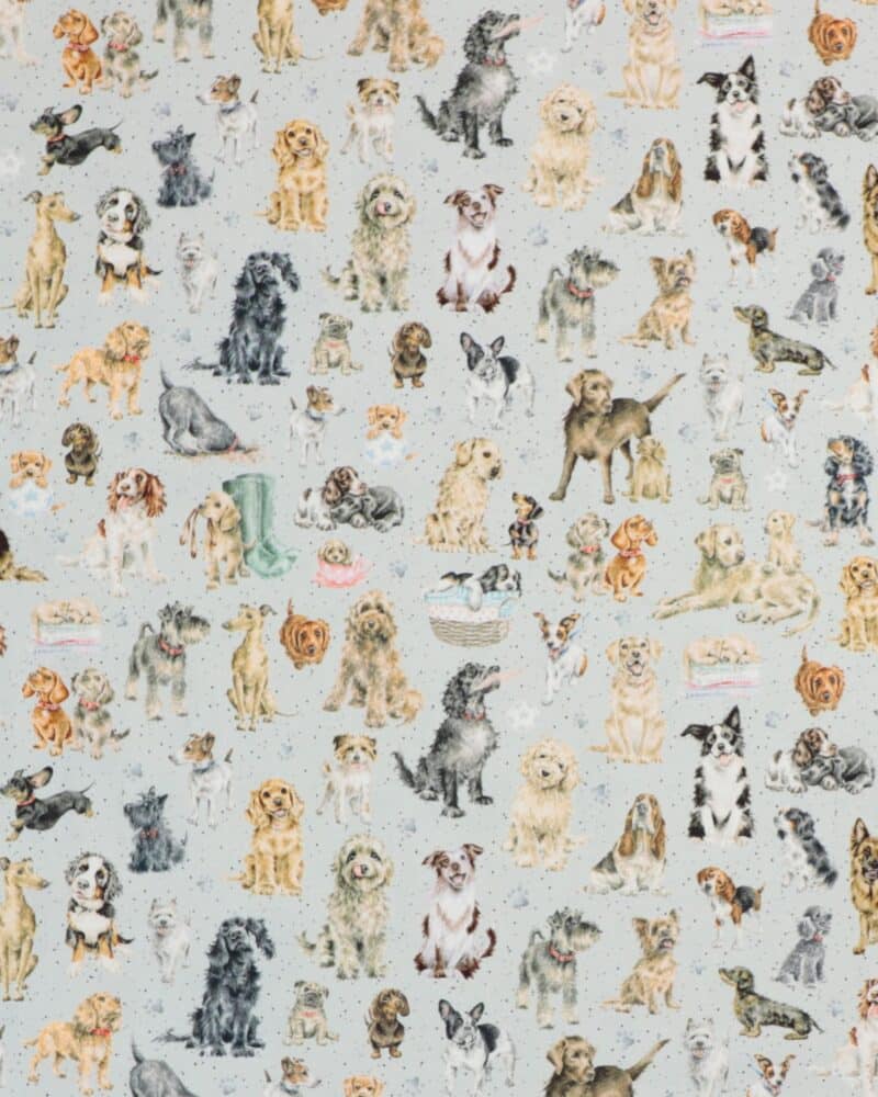 Hunde på lysegrå bund - Patchwork