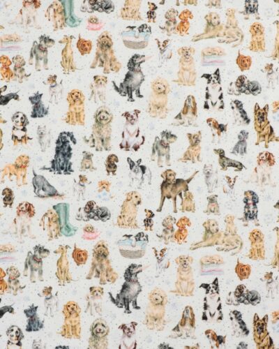 Hunde på offwhite bund - Patchwork