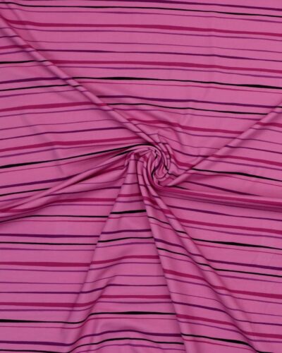 Pink/cerise/sorte linier på mørk lyserød - Jersey