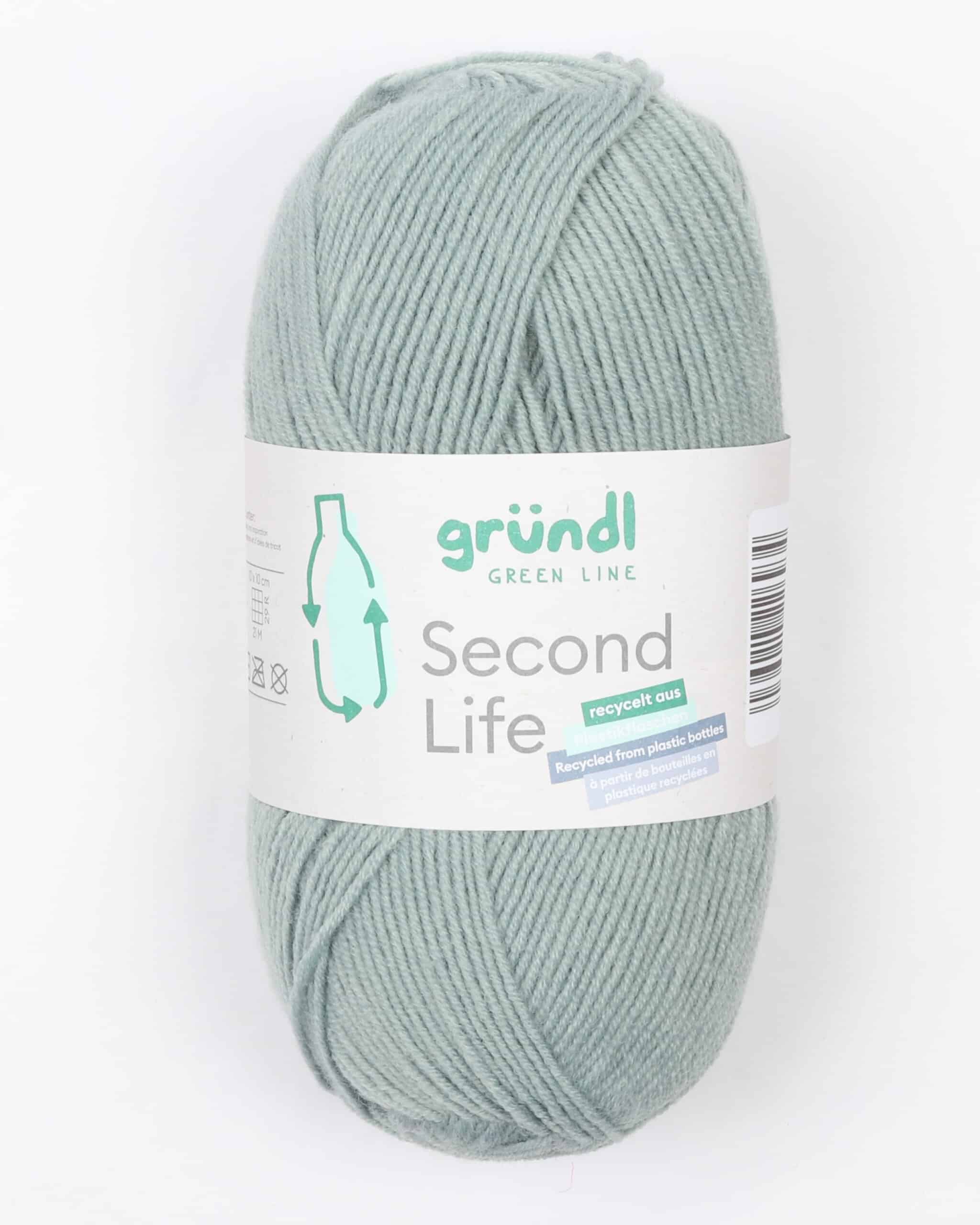 Second Life fra Gründl (bæredygtigt) i mange farver - Farve 12 mint - 14% Akryl, 86% Genbrugs-polyester