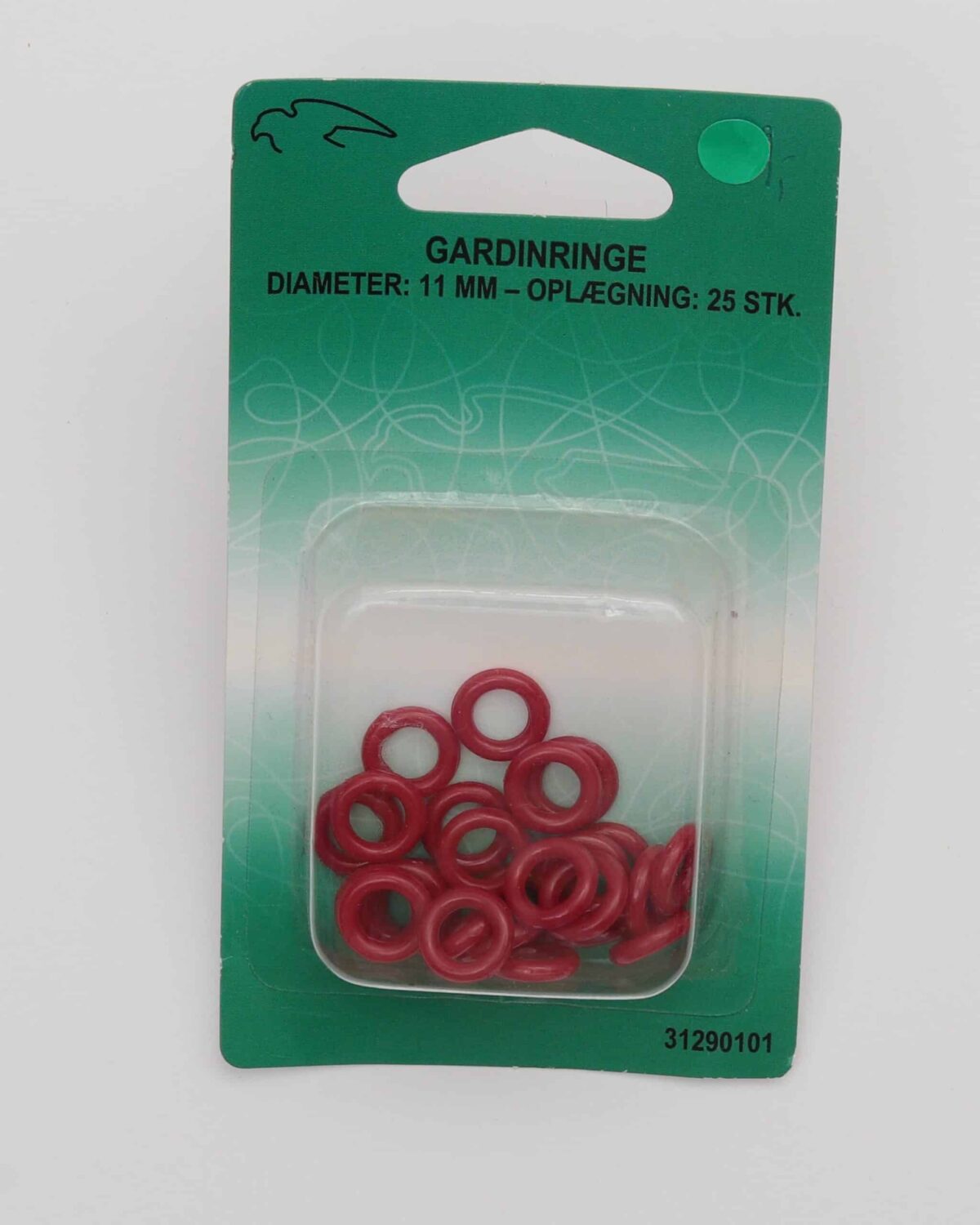 Gardinringe,  mørkerød 11 mm