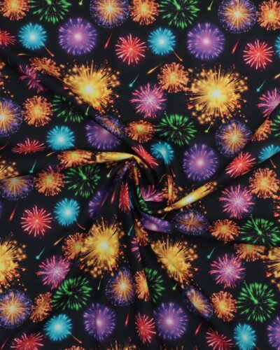 Fyrværkeri på sort - Bomuld 7 Fyrværkeri på sort - Bomuld