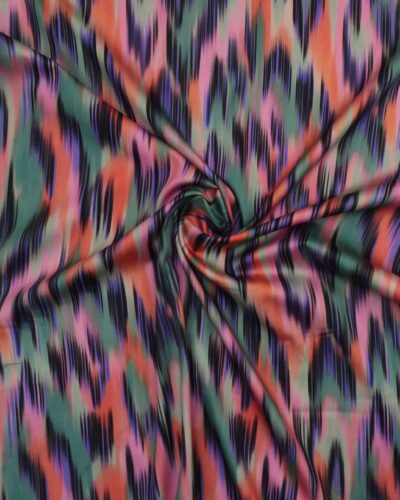 Mønster i lilla/rosa/grøn - Satinvævet bomuld 7 Mønster i lilla/rosa/grøn - Satinvævet bomuld