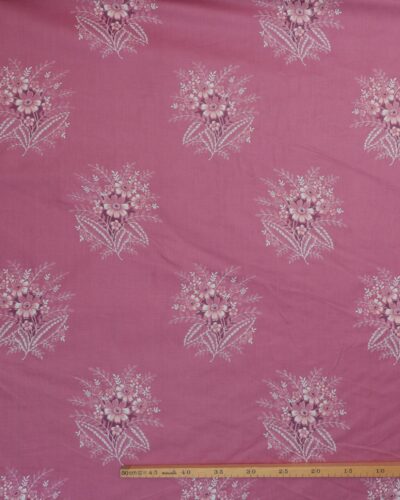 Blomster på mørk lyserød (2 meter bred) - Bomuld chintz