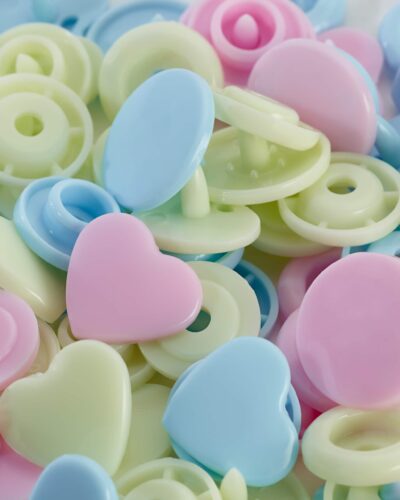 Prym trykknap, hjerter i pastel, Color Snaps