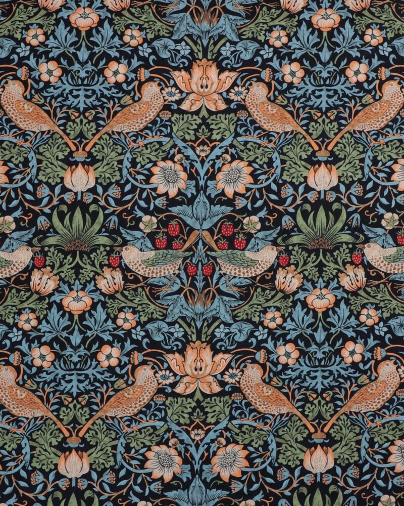 Strawberry Thief, marineblå - William Morris
