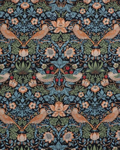 Strawberry Thief, marineblå - William Morris