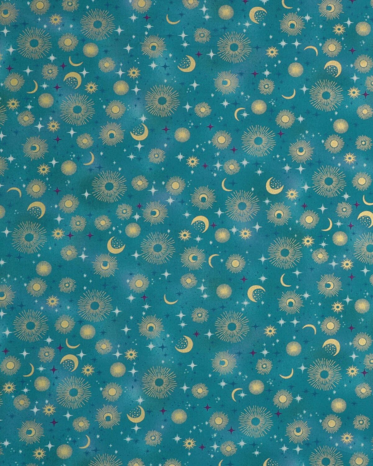 Luna, petrol med stjernehimmel i guld - Patchwork