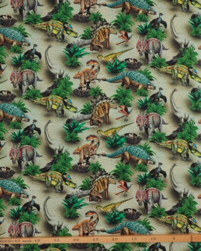 Land of the giants, dinosauer på sand - Patchwork