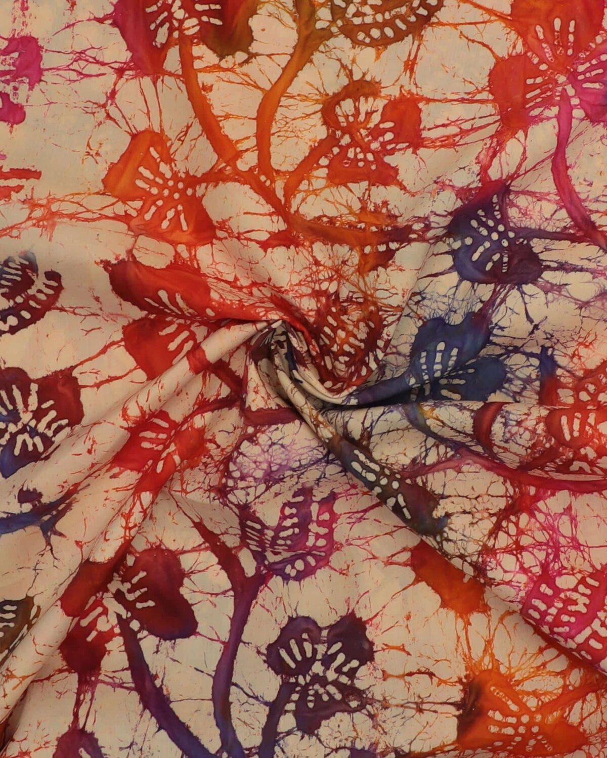 Batik, blomsterranker - Bomuld - Billede 3