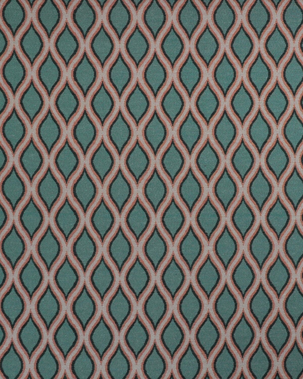 Mørk mintgrøn/mørkeblå/orange/offwhite– Gobelin